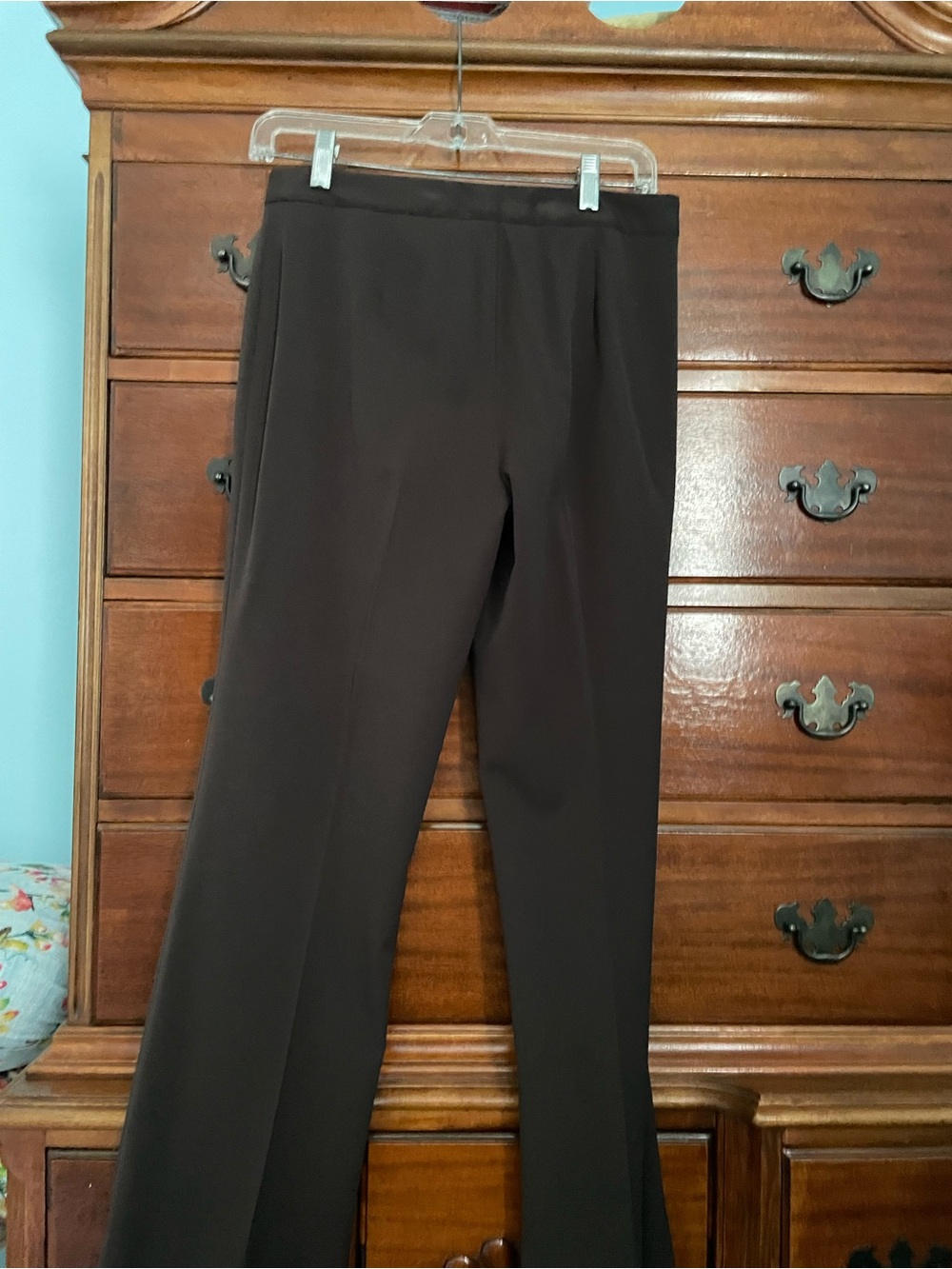 Classic Women's Brown Straight-Leg Dress Trousers - Picture 5 of 6